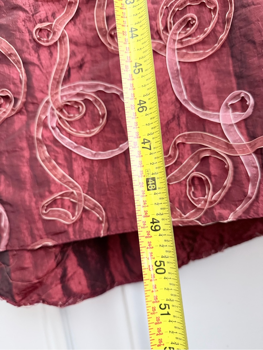 Jessica McClintock brownish red Maxi Dress strapless swirl ribbon vintage Y2K 6P - Picture 6 of 8